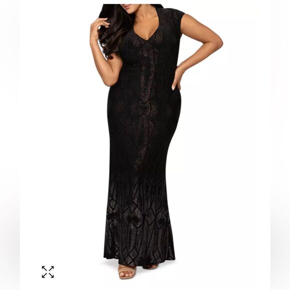 Betsy & Adam Glitter Ombré Cap Sleeve Dress NWT - Picture 4 of 10